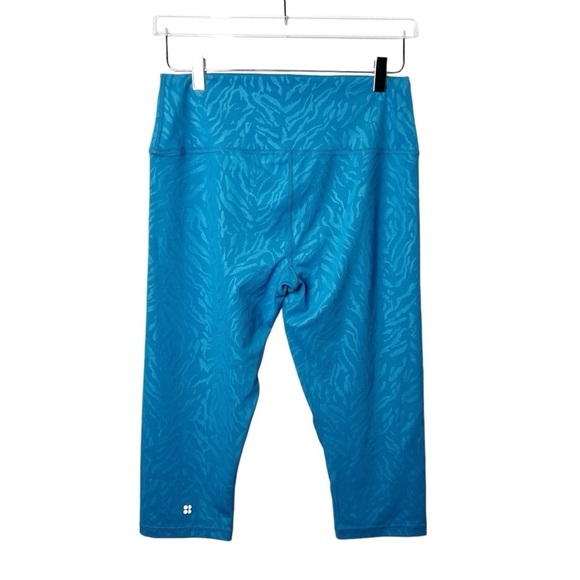 NEW Sweaty Betty Women’s Blue Tiger Print All Day Crop Performance Legging Sz 12 - Picture 8 of 13